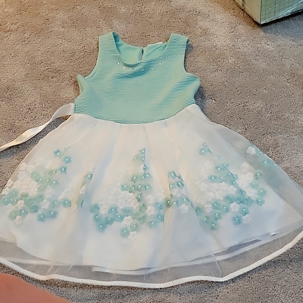 Light green girls flower dress
